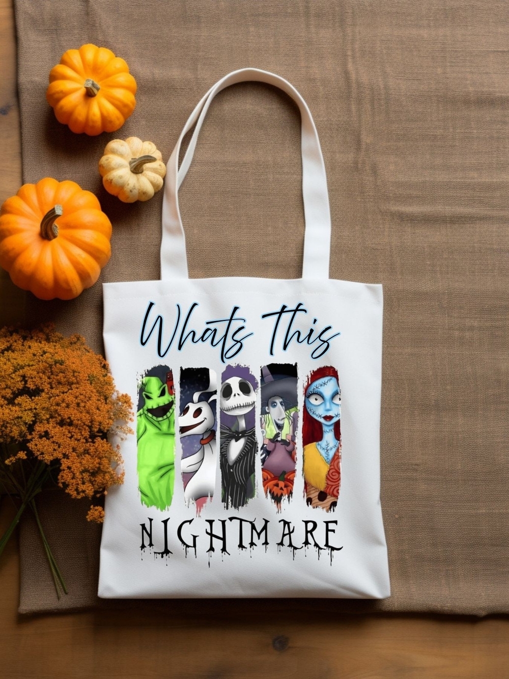 Whats This Nightmare Graphic Tote Bag - White
